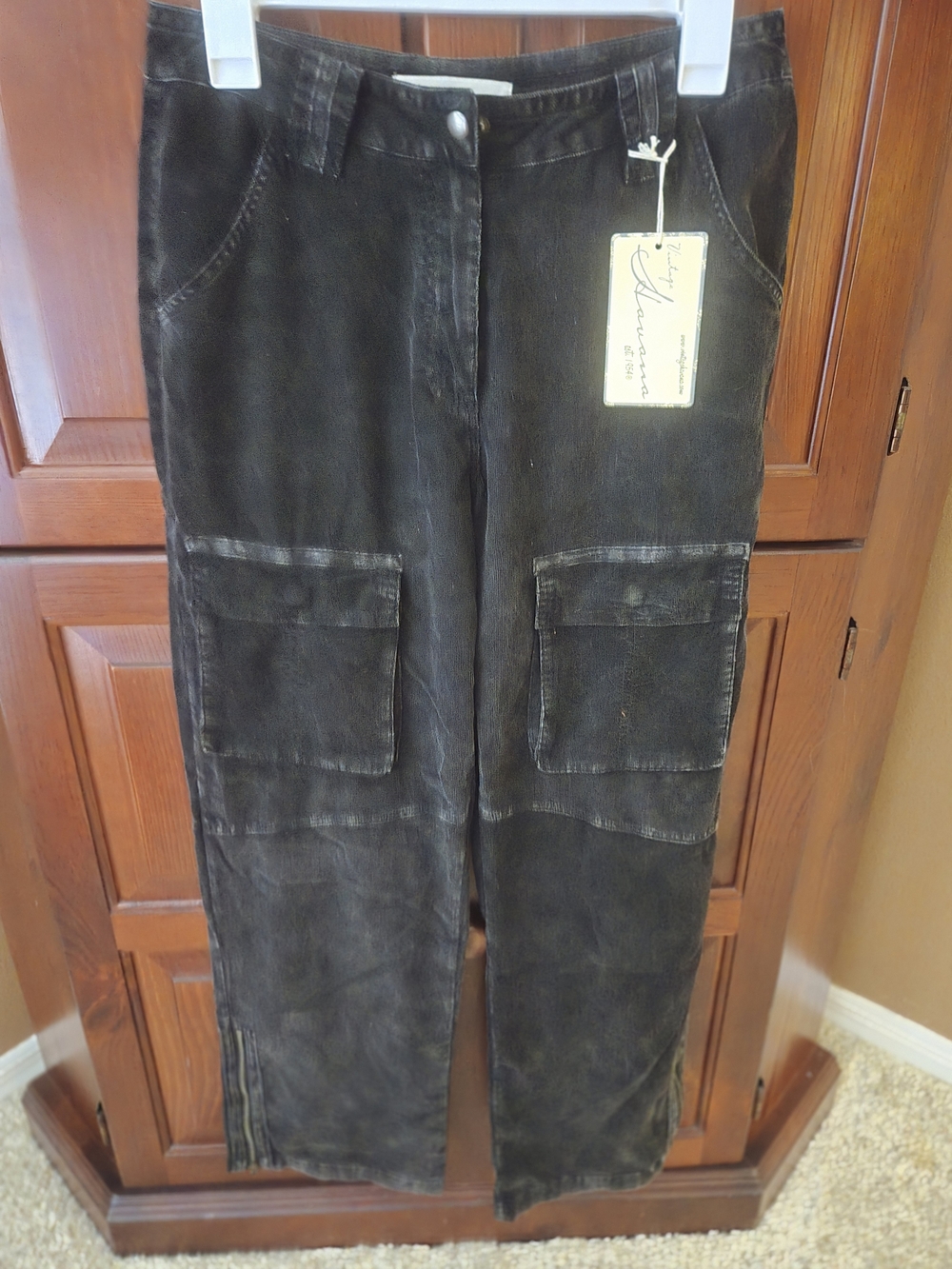Nwt Vintage Havana Black Straight Leg Cargo Jeans